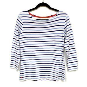 Joules Harbour Jersey Top Long Sleeve Tee Shirt Top Blue White Stripes 6